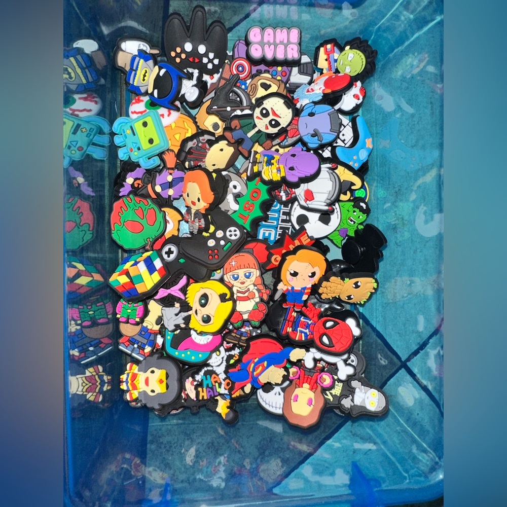 Assorted horror/Halloween/gaming/superhero/villain Jibbitz aka croc charms